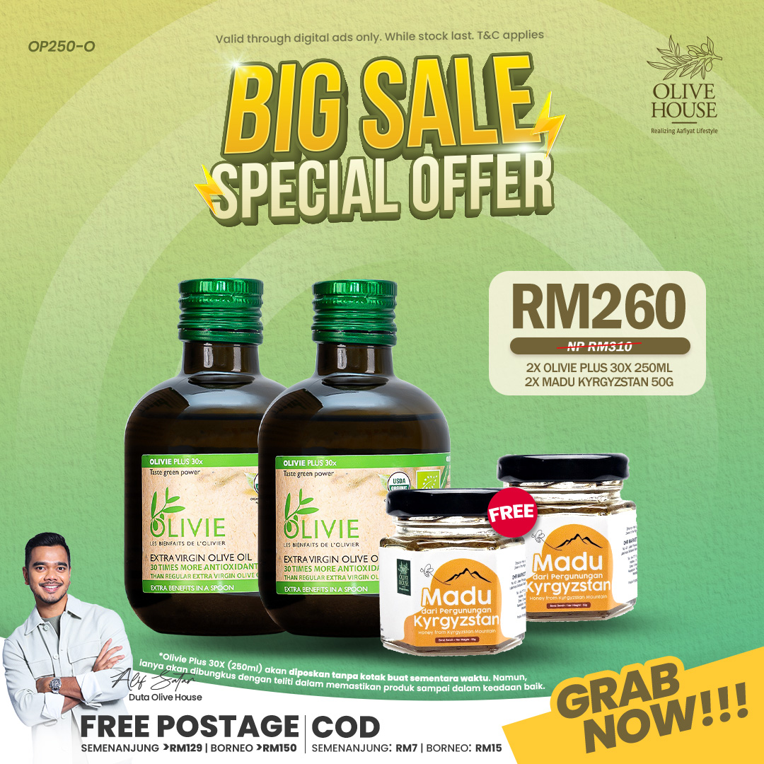 2 Olivie Plus 30x 250ml + FREE 2 Madu Kyrgyzstan 50g