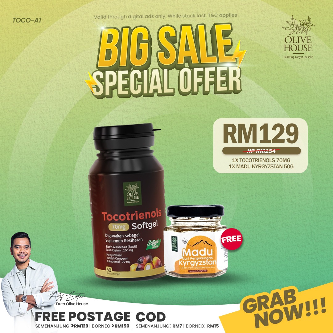 Tocotrienols + FREE Madu Kyrgyzstan 50g