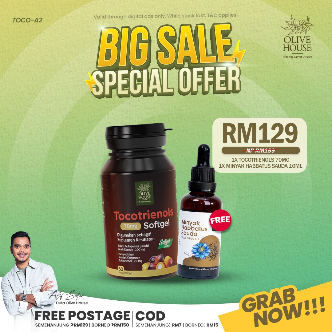 Tocotrienols + FREE Minyak Habbatus Sauda 50ml
