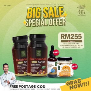 2 Tocotrienols + FREE Minyak Habbatus Sauda 50ml + Madu Kyrgyzstan 50g